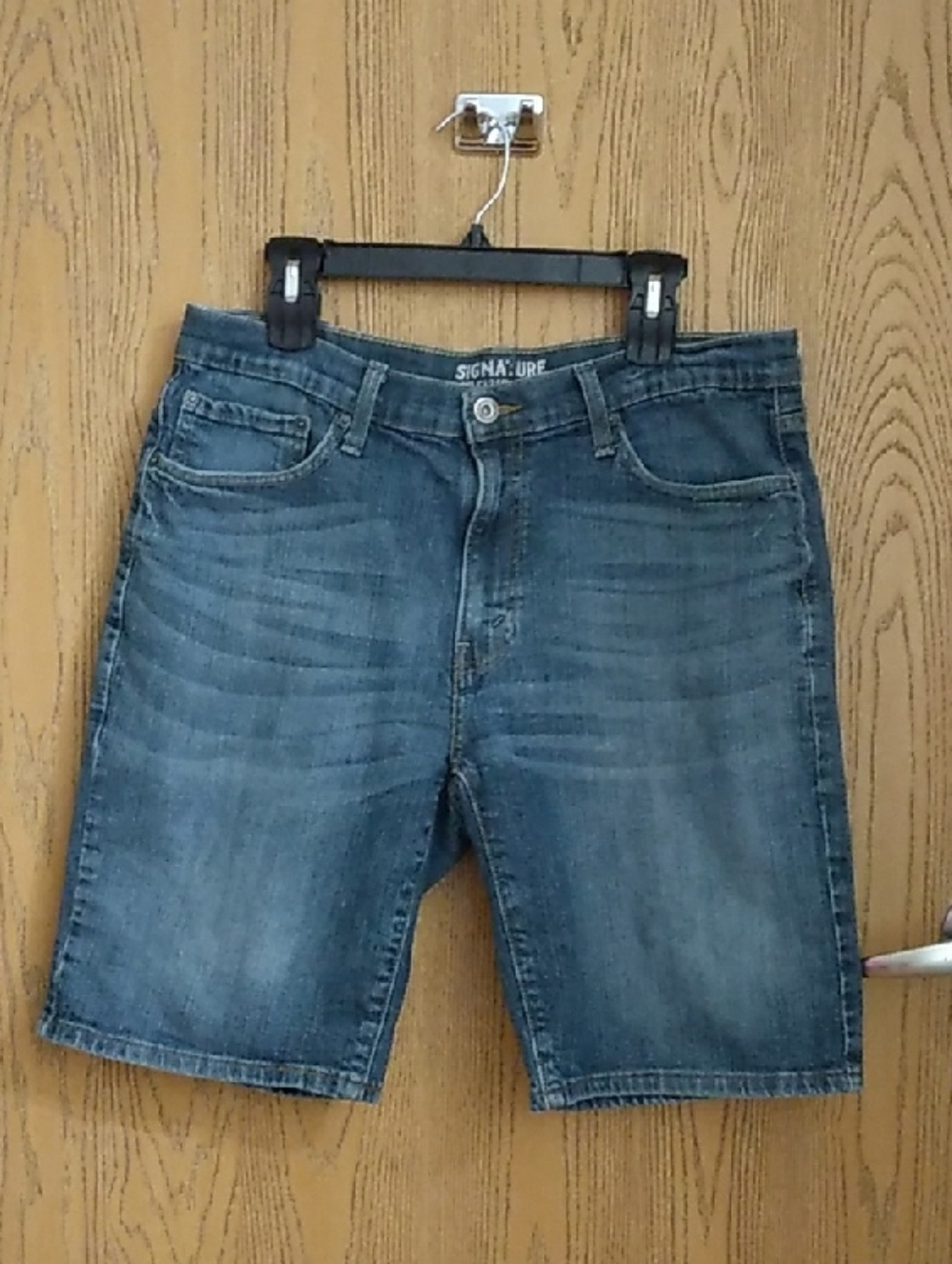 Signature by Levi Strauss Dark Blue Washed Denim Shorts